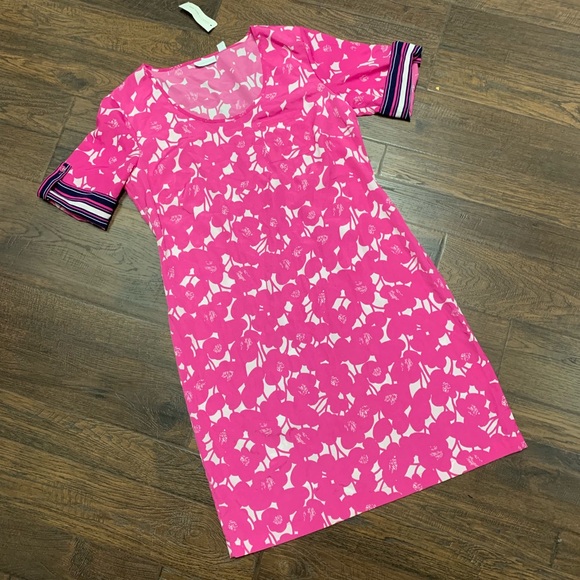 NWT New York & Company Pink Floral Shift Dress - Picture 1 of 6